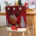 thumbnail image 4 of Luoshdecor Christmas Chair Back Covers, Winter Red Reindeer Santa Snowman Chair Cover for Kitchen Holiday Home Party 18x21 in, 4 of 6