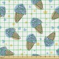 thumbnail image 2 of Ambesonne Ice Cream Fabric by the Yard Upholstery, Cones Summer Flavors Art, 2 Yards, Pale Blue Tan and Pale Yellow, 2 of 5