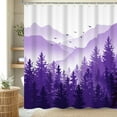 thumbnail image 3 of Pbobriich Pine Trees Shower Curtain Trees Forest Purple Bathroom Curtains,60"x72", 3 of 5