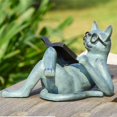 thumbnail image 2 of Literary Cat Reading Book Cat Statue Creative Resin Crafts Garden Ornament, 2 of 4