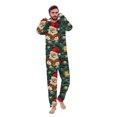 thumbnail image 3 of Odeerbi Christmas Onesie Pajamas for Family Holiday Sleep Jumpsuit Long Sleeve Family Christmas Pajamas Matching Sets Dad Fashion Printed Hooded Jumpsuit Sleepwear PJs Set Green, 3 of 5