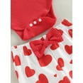 thumbnail image 7 of Aunavey 3Pcs My First Valentines Day Baby Girls Outfit Long Sleeve Romper Heart Bell Bottoms Headband, 7 of 7