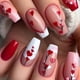 thumbnail image 1 of 24 Pcs Long Coffin Valentine's Day Acrylic Nail EleganFrench Tip Heart Designs Stick on Nail Manicure Nail Art for Women, 1 of 4