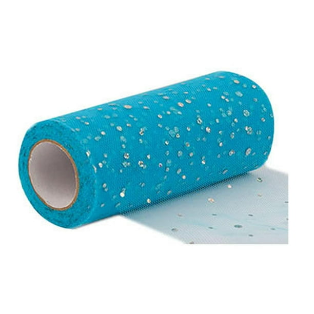 Jikaix 1 Rollo de Adorno de Purpurina Rollo de Tul Sin Olor Red Hilado Decoraciones de Guirnalda Cinta Transparente para Interiores