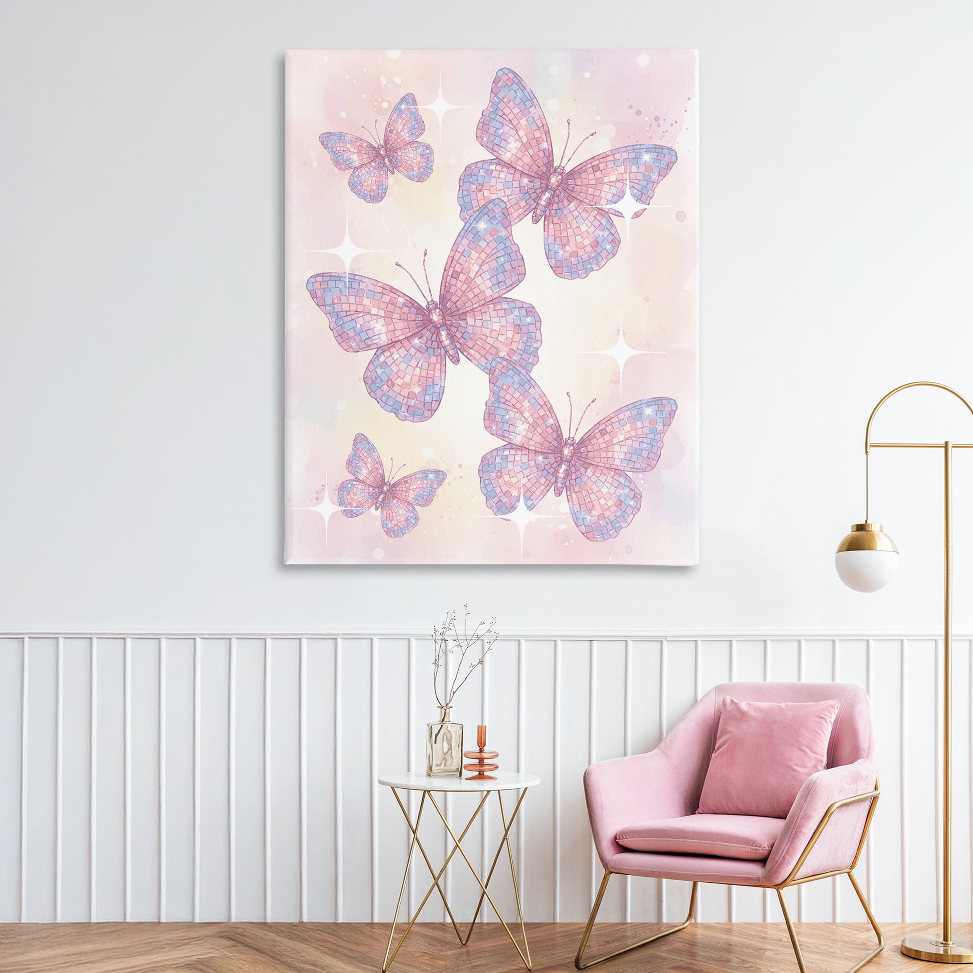 Stupell Industries Delicate Disco Butterfly Dance Canvas Wall Art, design by Lil' Rue