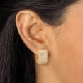 thumbnail image 3 of Crystal Micro-Pave Style Goldtone Huggie Earrings, 3 of 4