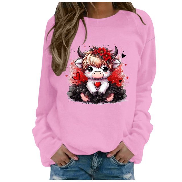 Wyzesi Crewneck Sweatshirt Womens Fun Pattern Sweatshirt Versize Sweatshirts Crewneck Long Sleeve Pullover Topfall Sweatshirts for Mediumoverd Sweatshirts Vest