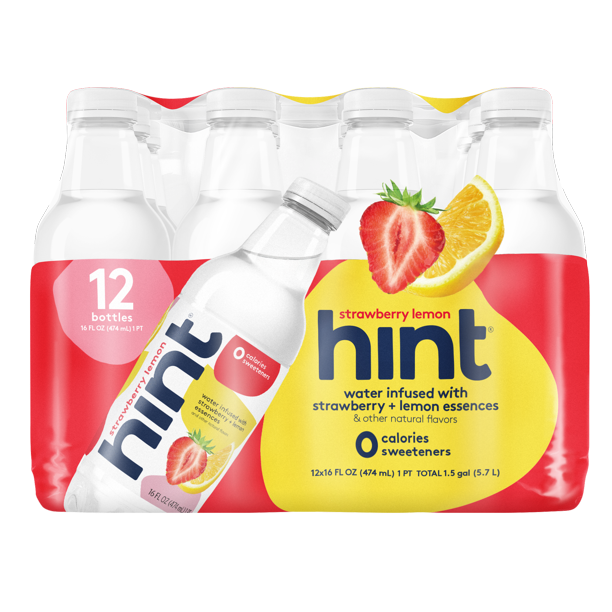 Hint Strawberry Lemon Infused Water 1/12pk