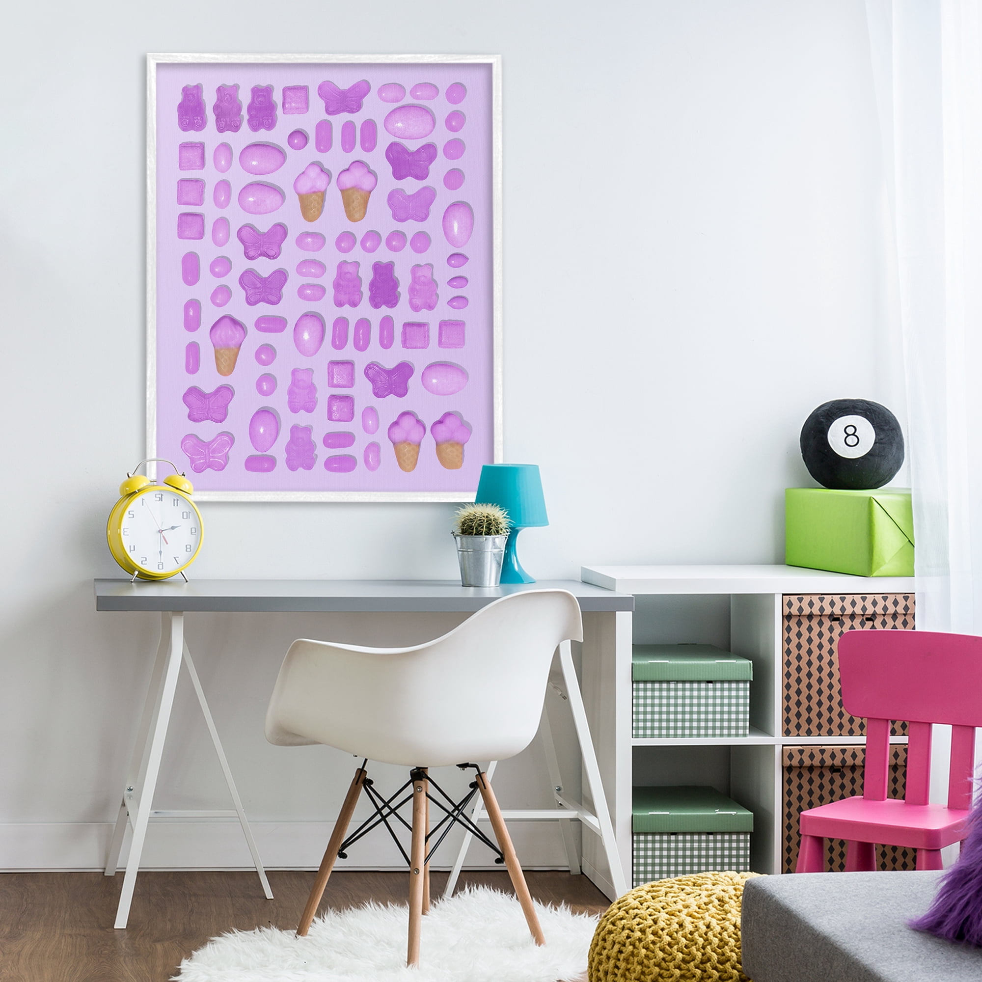 Stupell Industries Lilac Purple Toned Candies White Framed Giclee Art, design by LISH Creative