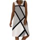 thumbnail image 1 of Vestido de verano sin mangas con cuello en V para mujer, estampado a cuadros, suelto, informal, a juego de colores Fridja  hj5515, 1 of 8