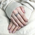 thumbnail image 5 of Womens 3x3mm Round CZ Center Simple Style Stainless Steel Wedding 2 Rings Set - Size 6, 5 of 5