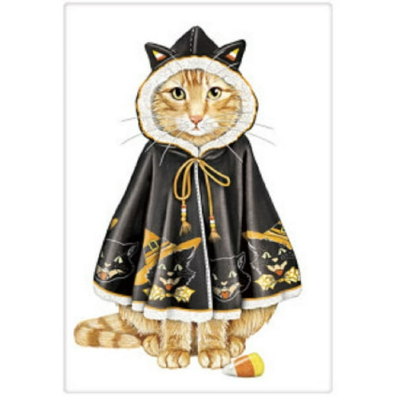 Mary Lake Thompson Flour Sack Towel, Halloween Cape Cat