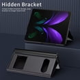 thumbnail image 6 of MonsDirect for 7.6 inch Samsung Galaxy Z Fold 2 5G 2020 Case, Nappa Leather with Flip Folding Magnetic Face Cover, Window Design with Hidden Kickstand Full Protective for Galaxy Z Fold 2, Black, 6 of 7