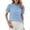 Light Blue, variant on Womens Puff Short Sleeve Tops Summer Spring Button Down Boho Embroidered Cute Blouse Dressy Casual Shirts