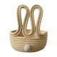 thumbnail image 2 of Cesta de almacenamiento con forma de conejito de Pascua | Cesta tejida de cuerda de algodón con asas de orejas de conejo para dulces, juguetes y cosméticos | Organizador de decoración navideña de, 2 of 6