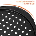 thumbnail image 3 of SHOWERORO 4Pcs Oven Pizza Pans with Nonstick Coating Perforated Carbon Steel Bakeware for Kitchen, 3 of 6