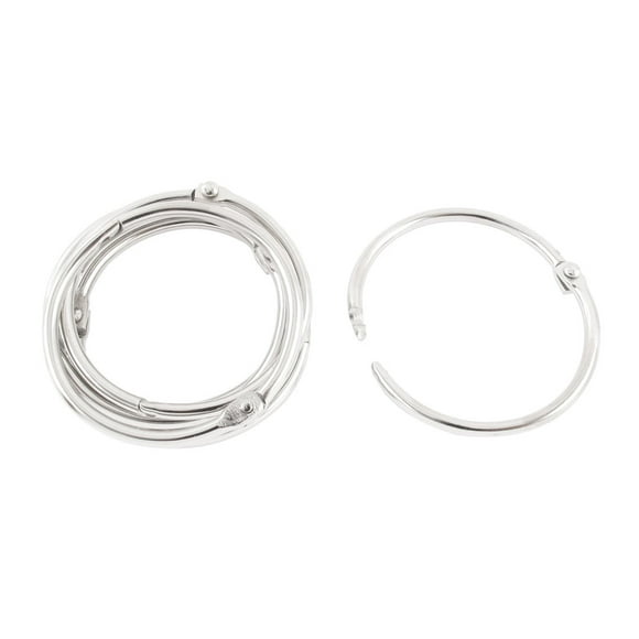 6pcs 40mm Inner Dia Book Office Metal Loose Leaf Binder Hinge Snap Ring Keyring