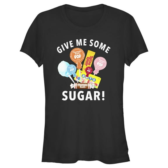 Junior's Tootsie Roll Give Me Some Sugar Candy  Graphic Tee Black Large