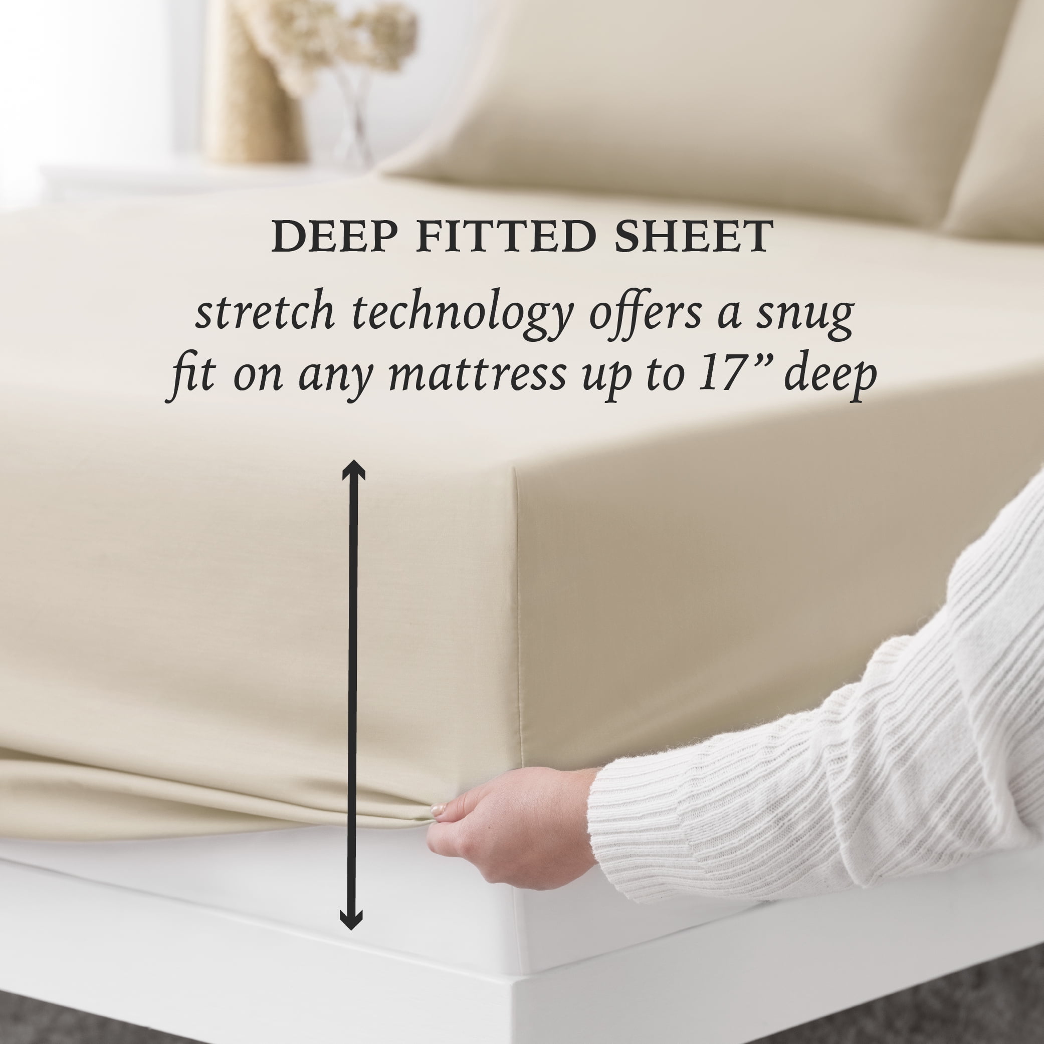 Hotel Style 1000 Tread Count Ivory Sugar Egyptian Cotton Luxury Bed Sheet Set, King
