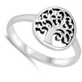 thumbnail image 4 of High Polished Tree of Life Swirl Ring .925 Sterling Silver Band Jewelry Female Male Unisex Size 6, 4 of 4