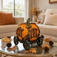 thumbnail image 6 of Izexuh Pumpkin Carriage Resin Figurine, Halloween Table Decor, 3D Vintage Hand Painted Ornament with Intricate Vine Details for Mantel Shelf Party and Halloween Scene Display, 6 of 8