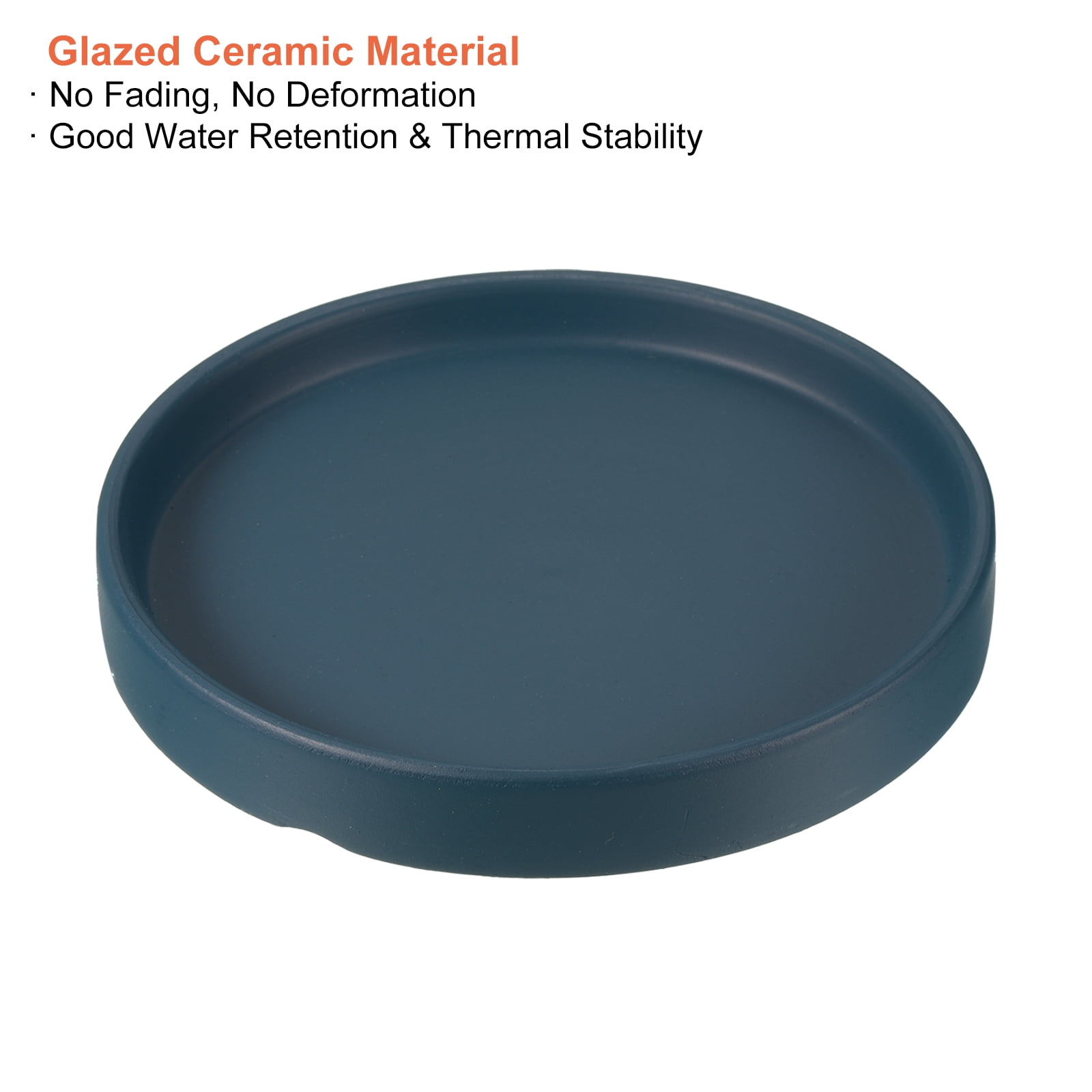 Uxcell 4.5" Ceramic Round Planter Saucer Flower Pot Drip Tray Coaster, Blue 2 Pack