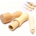 thumbnail image 1 of 3Pcs Wooden Felting Needle Handles Set – 8-Prong/3-Prong/Single-Prong Punch Needle Holders for DIY Wool Felting & Patchwork Crafts (Needles Not Included),WOOD, 1 of 7