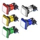 thumbnail image 1 of Juego de botón pulsador 34x34 cuadrado interruptor iluminado LED de 12V con microinterruptor para arcade de video 5 colores 5 piezas, 1 of 5
