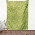 thumbnail image 4 of Floral Fabric by the Yard, Close up Scenery of Leaves and Blossoming Flowers, Upholstery Fabric for Dining Chairs Home Decor Accents, Green Yellow Green by Ambesonne, 4 of 5