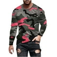 thumbnail image 2 of Aloohaidyvio Mens Printing Long Sleeved T-shirt Round Neck Casual Sports Vacation T-shirt Top, 2 of 5