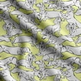 thumbnail image 1 of Soimoi Dog Print, Silk Fabric, Decor Sewing Fabric by The Yard 42 Inch Wide,Decorative Fabric for Shirts Suits Ties, Mustard Yellow, 1 of 5