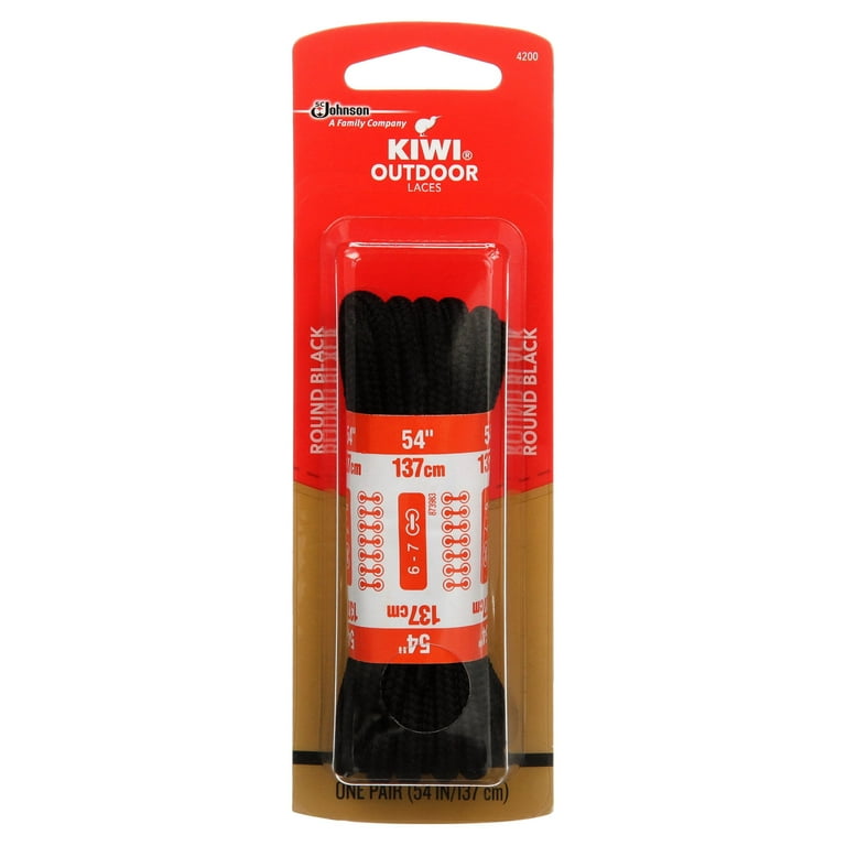 KIWI Outdoor Round Laces Black 54 2 pairs Walmart