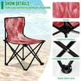 thumbnail image 4 of 600D Oxford Camping Chair Portable Foldable Chair Supports 220 lbs for Picnic, Fishing, Backpacking Red Watercolor Flowers, 4 of 8