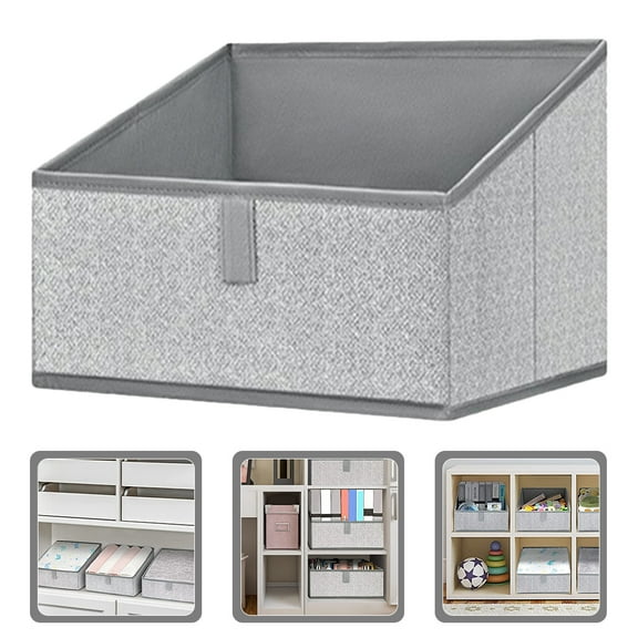 WHAMVOX  Wicker Storage Baskets Stackable Trapezoid Bin Space-saving Box