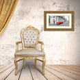 thumbnail image 3 of Frank, Assaf 18x11 Gold Ornate Wood Framed with Double Matting Museum Art Print Titled - Woman with red umbrella by a vintage car on the street of Havana, Cuba, FTBR 1851, 3 of 4