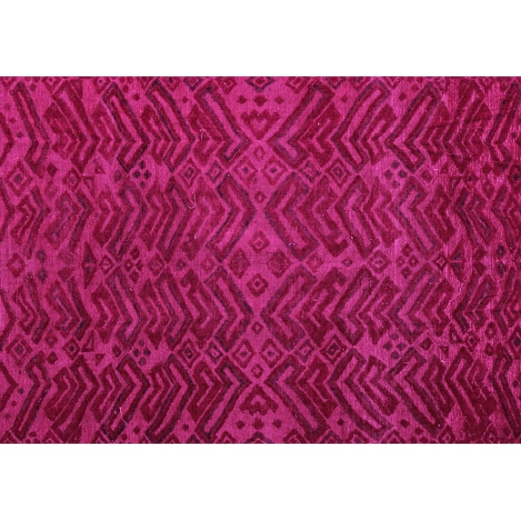 Ahgly Company Indoor Rectangle Abstract Pink Modern Area Rugs, 5' x 7'