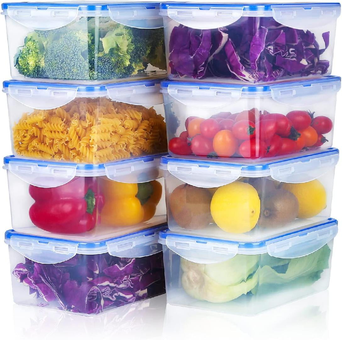 8 Pack Food Storage Containers with Lids, Plastic Food Containers