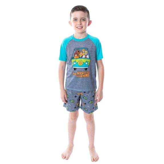 Scooby Doo Boy's Pajamas Mystery Machine Shirt and Shorts 2 PC Pajama Set