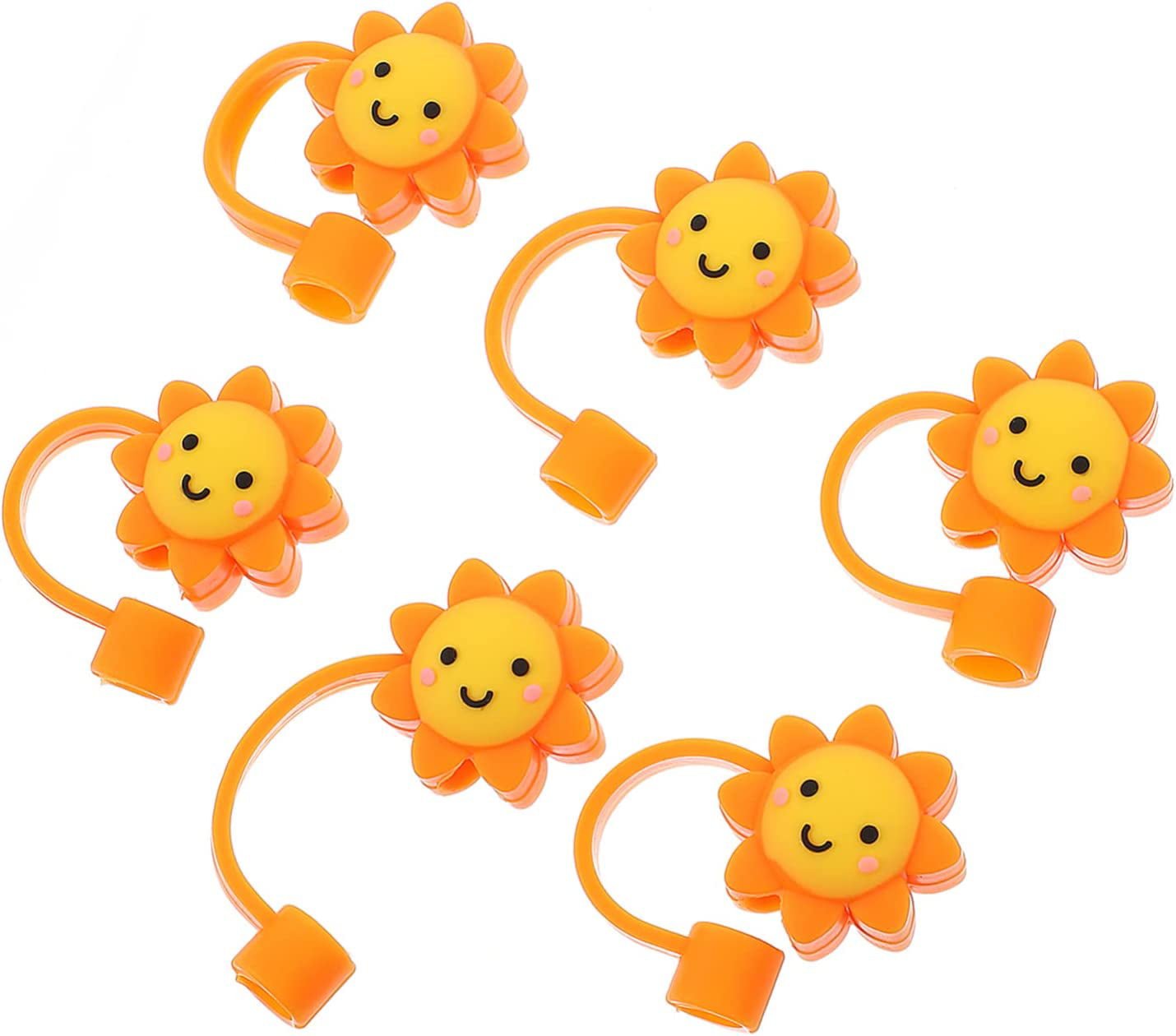 Sunflower Decor Straw Cover 6 Pcs Straw Covers Silicone Straw Caps Little  Sun Reusable Drinking Straw Tips Lids Straw Toppers for Home Office Straw  Cover Disposable Cups 