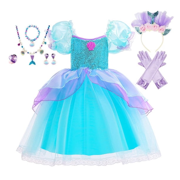 Vestido de sirena pequeña para niños y niñas, disfraz de princesa para Halloween, Cosplay, ropa de cumpleaños para niños, fiesta de carnaval, regalo, disfraz 2023 Fivean unisex