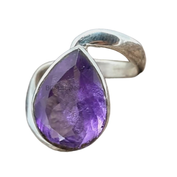Solid 925 Sterling Silver Ring For Womens, Natural Amethyst Ring Gemstone Unique Handcrafted Ring For Her