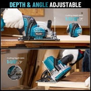 SeeSii Mini circular saw cordless compact electric 4-1/2“ with 4.0 Ah battery, 5380 rpm, 4 saw blades, crevice guide, maximum cutting depth 1-11/16” (90°), 1-1/8” (45°)