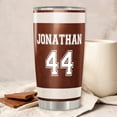 thumbnail image 2 of Personalized Football Tumbler 20oz 30oz Stainless Steel Insulated Cups Travel Coffee Mug Sport Gifts for Coaches Women Men Dad Birthday, 2 of 6