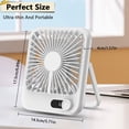 thumbnail image 3 of DXIMRX Travel Fan, Small Desk Fan with 5000mAh Battery, Portable USB Rechargeable Fan, Strong Wind, Ultra Quiet, Mini Table Fans for Office, Home, Camping, White, 3 of 12