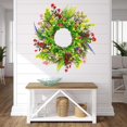 thumbnail image 4 of Home Brand, Ongmies Wildflower Wreath Spring Front Door Wreath 18Inches Artificial Wreath for Front Door Window Home Wall Wedding Festival Farmhouse Holiday Decoration, Wreath, Wreath*1, 4 of 7