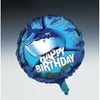 Metallic Balloon Happy Birthday Shark Splash, Pack of 6