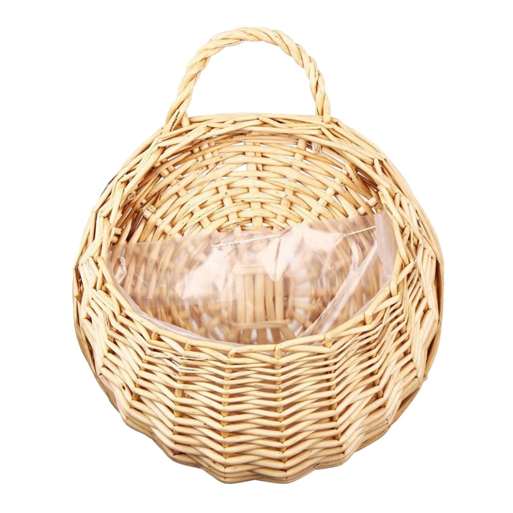 Hanging Wicker Basket,Jute Rope Hanging Flower Basket Round Hanging