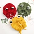 thumbnail image 4 of Baby Hat Solid Color Frog Eyes Autumn Winter Warm Knitting Beanie Cap for Outdoor, 4 of 6