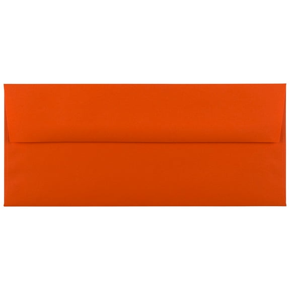 JAM Paper #10 Envelopes, 4 1/8 x 9 1/2, Orange, 50 per Pack