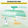 thumbnail image 4 of Portable Walk-in Tunnel Greenhouse 20x10x7 ft, Heavy Duty Galvanized Steel Hoops, 2 Doors & 12 Vents for Plant Growing, 4 of 7